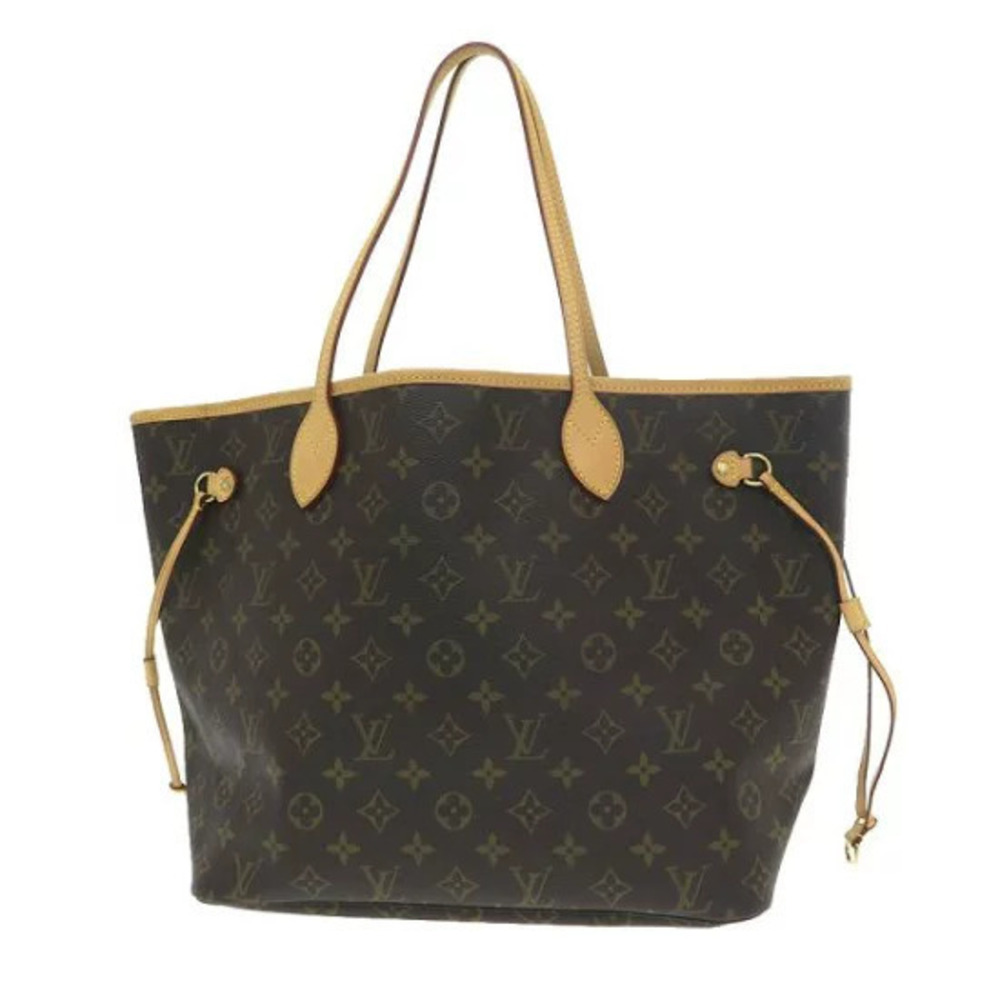 Louis Vuitton Monogram Neverfull Tote Bag Canvas Leather Brown